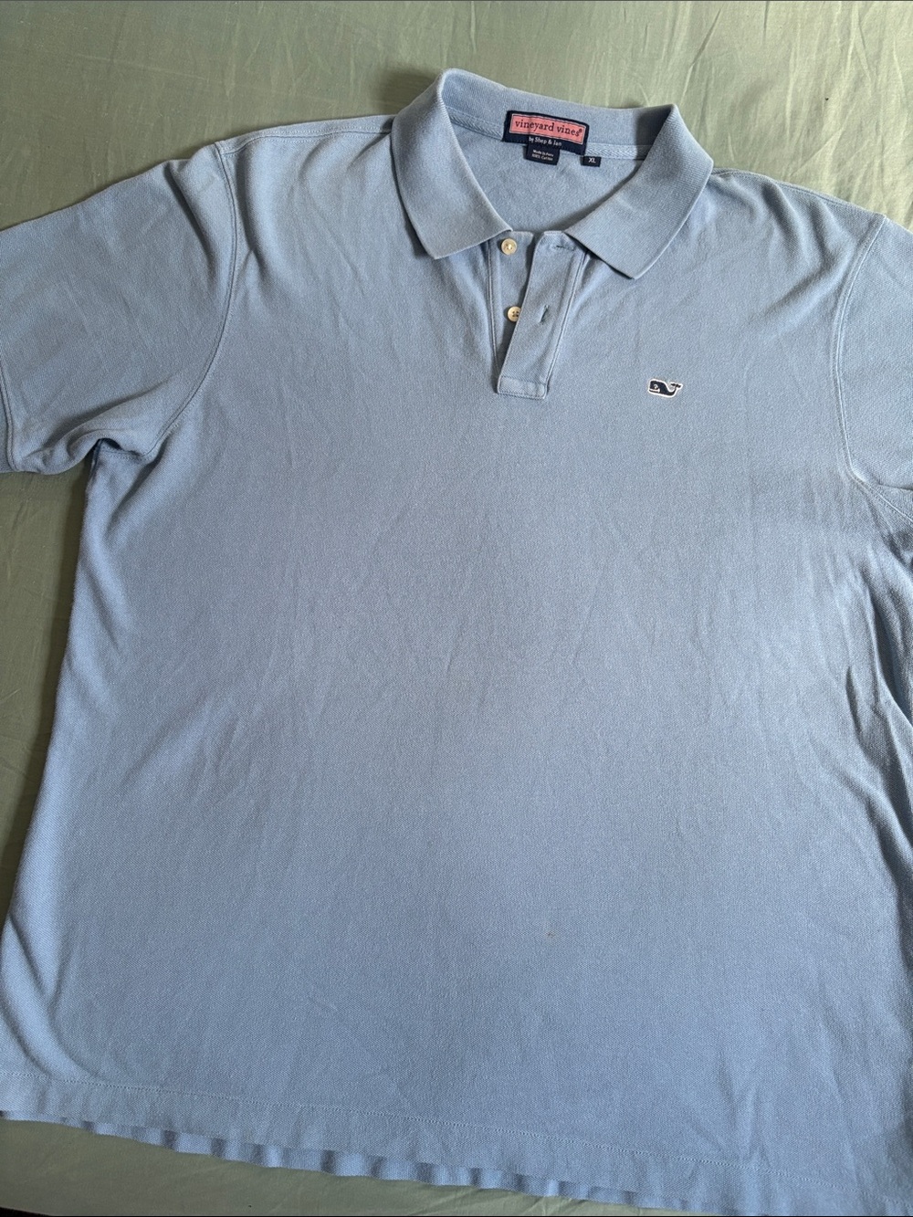 Vineyard Vines Light Blue Polo with Whale Logo